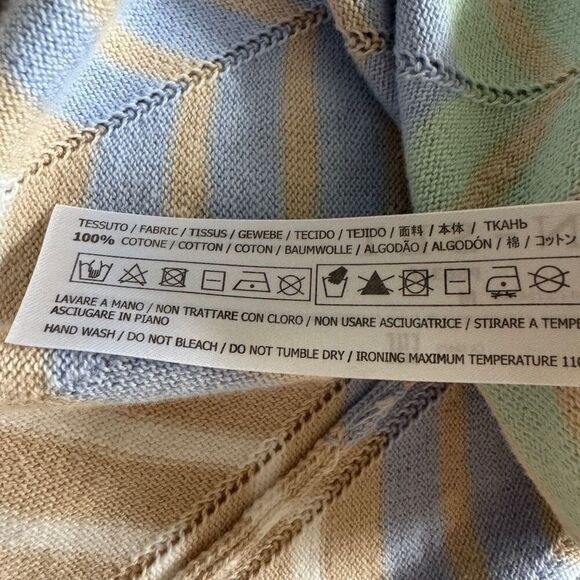 Marciano Striped Linen Blend Pants with Sequined Side Panel 2 - Picture 12 of 12